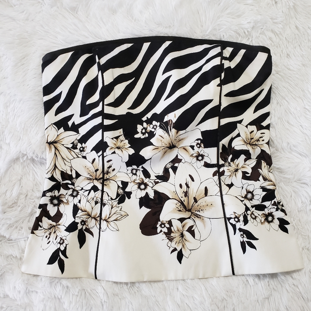 WHBM Bustier Top. Size 6 black and white
